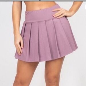 La Kottee Chic Mauve Skater Pleated Mini Skirt Skort